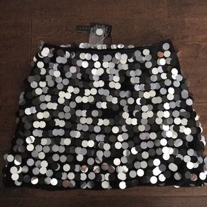 New Sheri Bodell Mirror Sequin Skirt M Silk *READ